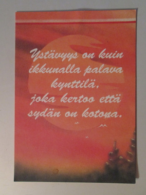KULKEMATON KORTTI YSTÄVÄLLE YSTÄVYYS