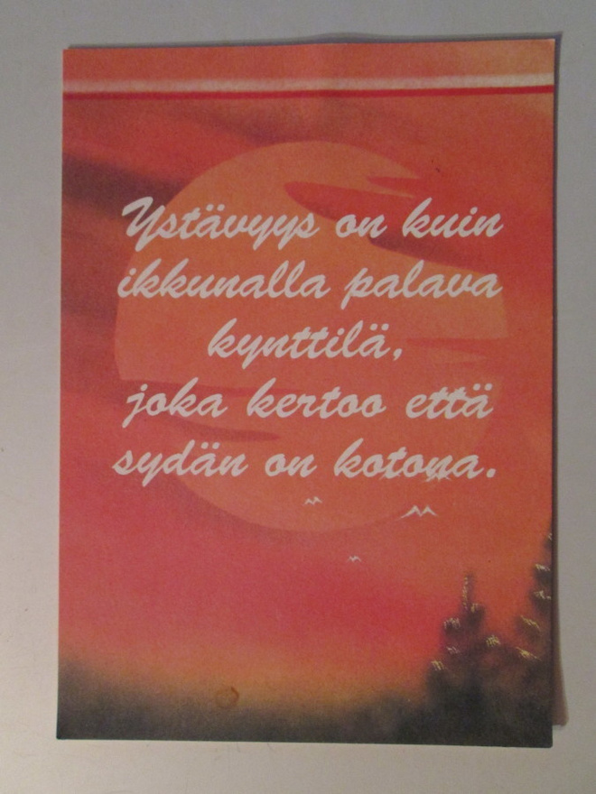 KULKEMATON KORTTI YSTÄVÄLLE YSTÄVYYS