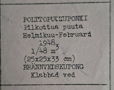 Elintarvikekuponki 1948.