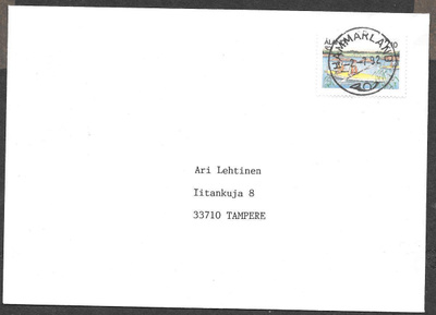Postilähetys - Pohjola 1991 (LAPE 51) Hammarland 2.7.1992