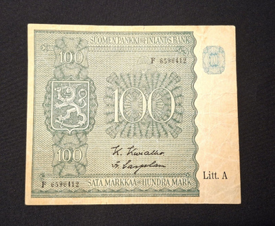 100 Markkaa 1945 Litt,A