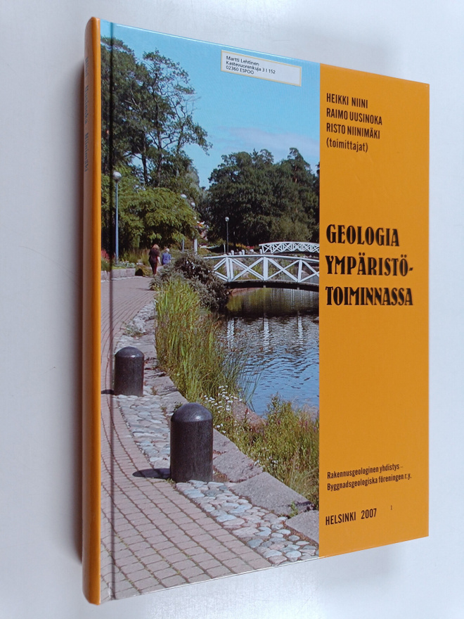 Geologia ympäristötoiminnassa (signeerattu, tekijän omiste)