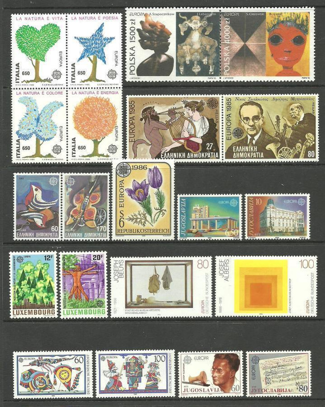 EUROPA CEPT 10 sarjaa eri maista 1980-90-l **