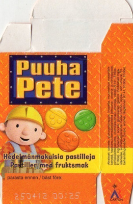 Puuha Pete. Hedelmänmakuisia pastilleja. Putte.  2009