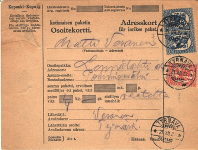 OSOITEK. TYRNÄVÄ2MK SININEN PARI+1MK ORANSSI