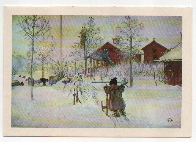 Carl Larsson: Tyttö työntää potkukelkkaa  (tk)(R)