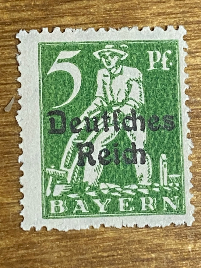 SAKSA REICH 1920 LISÄPAINAMA BAYERN MERKKI**