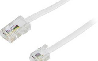 Deltaco modulaarikaapeli 8P4C(RJ45) - 6P4C(RJ11), 5m, valk.