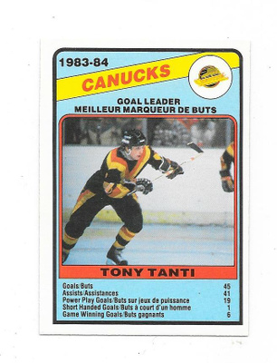 1984-85 OPC #369 Tony Tanti , Vancouver Canucks
