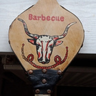 Barbecue merkkiset vanhat palkeet, härkä kuva. - pikkukuva 1