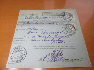 1928 Uuras postiosoitus Koivistolle