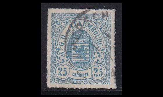 Luxemburg 20a o Vaakuna 25 C vaaleansininen (1865)