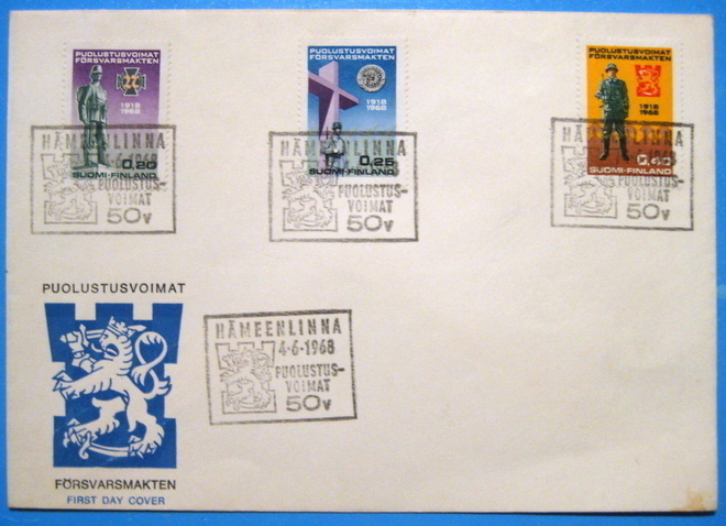 FDC-Puollustusvoimmat 50 v. 4.6.1968 (81)