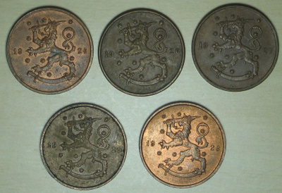 SUOMI  10 PENNIÄ 2024,2026,2027,2029