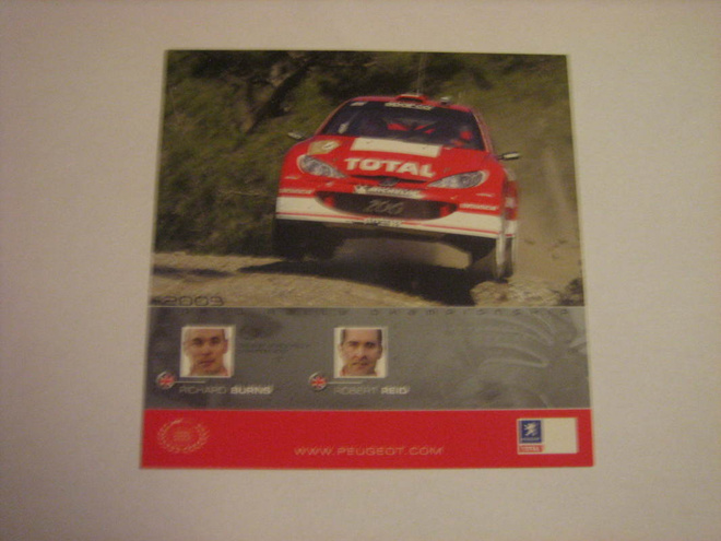 Peugeot rallikortti 7 B: Peugeot 206 WRC /Richard Burns