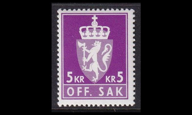 Norja 101 ** Virkamerkki 5.00 Kr (1975)