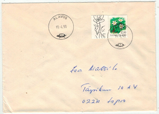 1990 valkovuokko kaunis kirje
