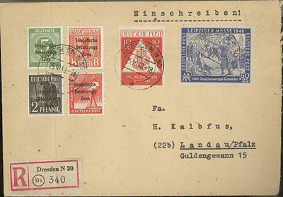 DDR Mi 199 ym R-kirje
