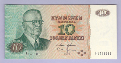 10 mk v.1980 UNC P-111 (Holkeri-Lehtinen)