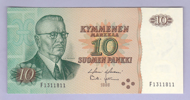 10 mk v.1980 UNC P-111 (Holkeri-Lehtinen)