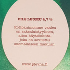 PLEVNA LUOMU PILS 4,7 % OLUT LASINALUNEN TAMPERE - pikkukuva 2