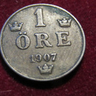 1 öre 1907 Ruotsi-Sweden. Oscar II - pikkukuva 1