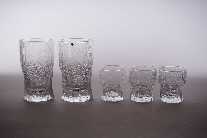 1012. 5kpl Iittala 'Aslak' juomalasi, Tapio Wirkkala.