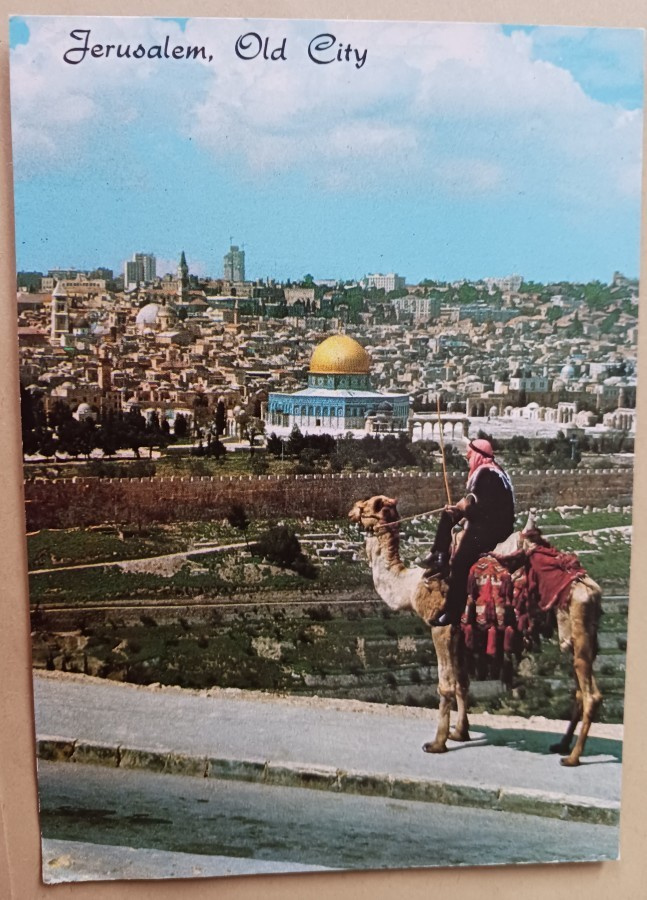 Jerusalem, vanha kaupunki, mies ja kameli, p. 1995 Suomeen