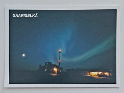 "SAARISELKÄ, Kaunispää-Revontulet"-KULKEMATON POSTIKORTTI