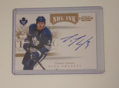 11-12 Contenders Dion Phaneuf NHL INK Gold /25