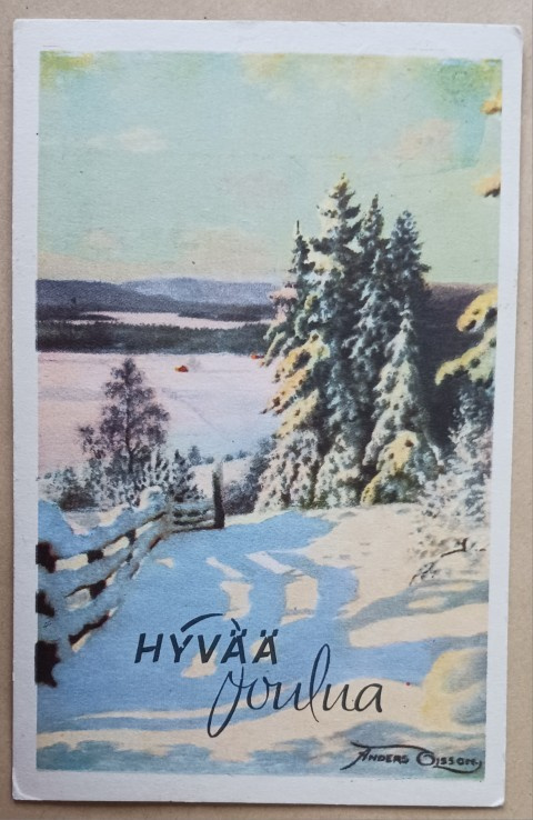 Anders Olsson: Talvinen maisema, p. 1951 + Tubi-jm + SPR-m.
