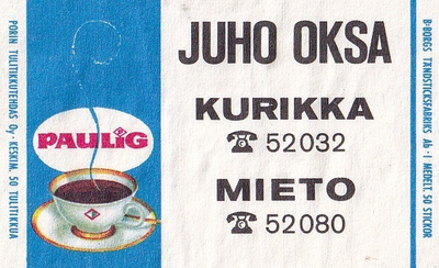 LKurikka. Mieto, Juho Oksa , Paulig b531