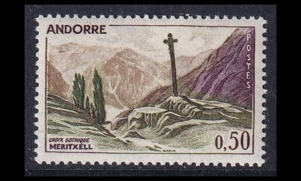 Andorra Fr 171 ** Goottilainen risti 0.50 Fr (1961)