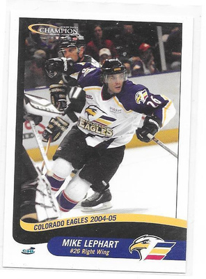 2004-05 Colorado Eagles #26 Mike Lephart ex- Pelicans farmi