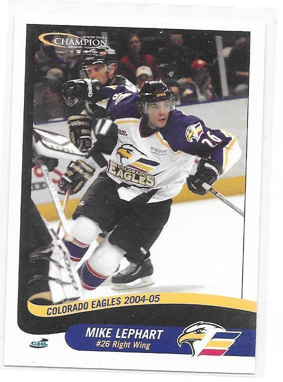 2004-05 Colorado Eagles #26 Mike Lephart ex- Pelicans farmi