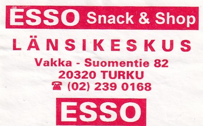 Turku. Länsikeskus , ESSO Snack & Shop    s7/3