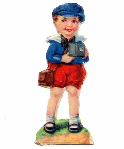 WANHA / Hymyilevä poika ja kamera. 1930-l.