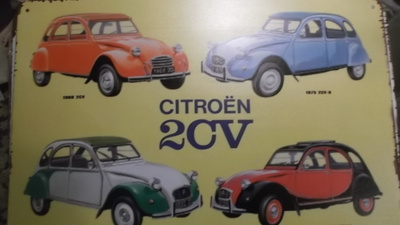 Peltikyltti rättisitikka Citroen 2CV
