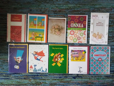 10 kappaletta onnittelu taittokortteja