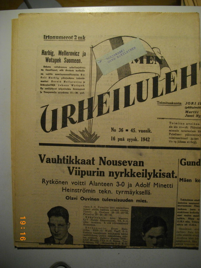 Suomen Urheilulehti Nro 36/1942 (15.3)