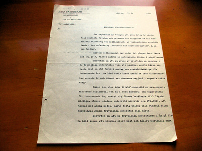 1931 Åbo Skyddskår avustushakemus