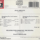Sibelius - Sinfoniat 1 & 6 (Paavo Berglund johtaa) CD - pikkukuva 2
