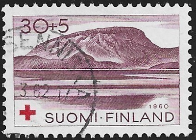 1960 Punainen Risti Saanatunturi 30+5 mk leimattu LaPe 530