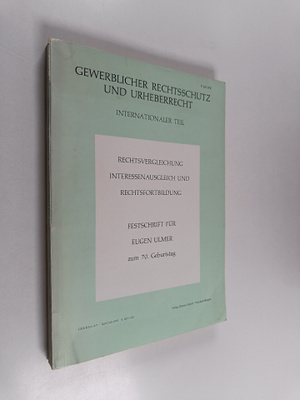 Gewerblicher Rechtsschutz und Urheberrecht Internationale...