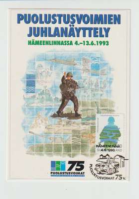 ERIKOISLEIMA ,4.6.1993 PUOLUSTUSVOIMAT 75v, Hämeenlinna