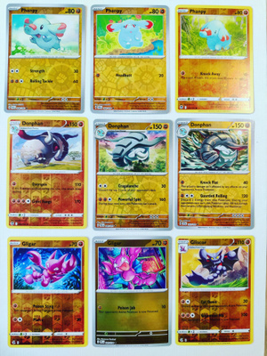 Pokemon Reverse Holo kortteja 9kpl