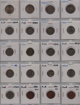 1921-48 1 markka kaikki 28kpl kl8