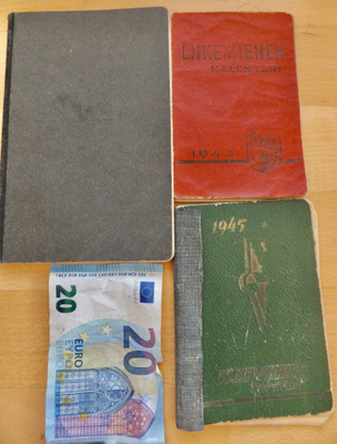 VANHA Alikersantin Muistikirja Päiväkirja RIntamalta 1943 ym