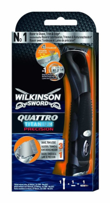 WILKINSON SWORD Quattro Titanium Precision -trimmeri + höylä