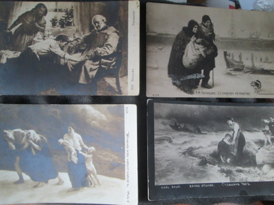 CCCP: neljä vintage taidepostikorttia 1900-luku alku